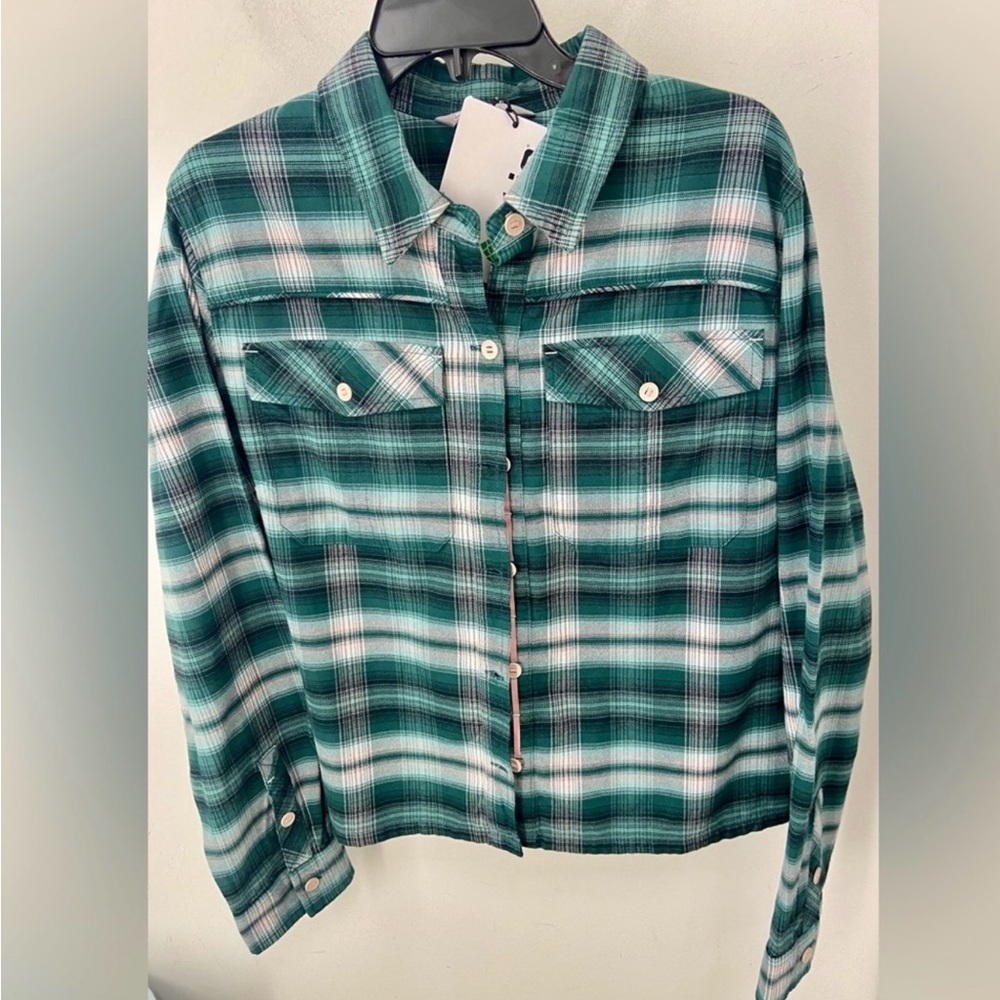 Stio Flannel shirt Plaid Green NWT $125